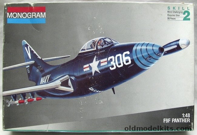 Monogram 1/48 Grumman F9F Panther Jet, 5456 plastic model kit